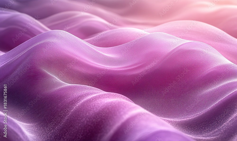 Obraz premium Abstract flowing purple pink fabric waves with subtle texture and soft light