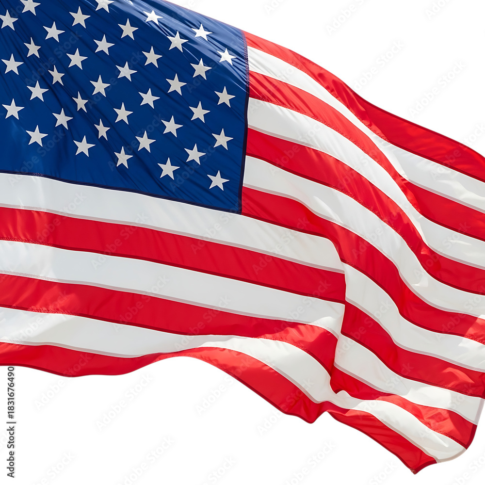 Fototapeta premium United states of america flag waving majestically, symbolizing patriotism and freedom