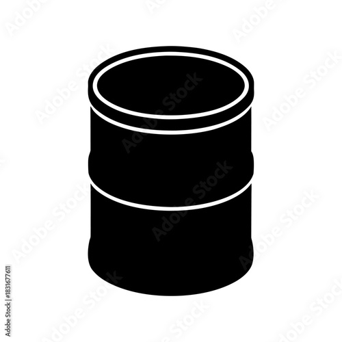 Oil Icon with Drum Barrel Container on White Background.