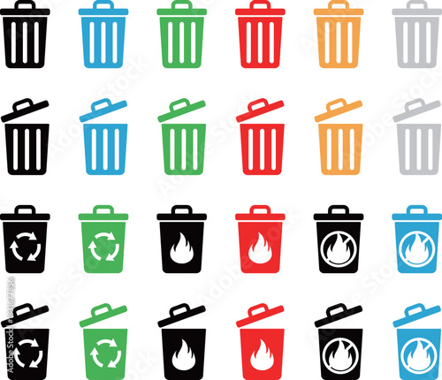 ゴミ箱　アイコン　セット
