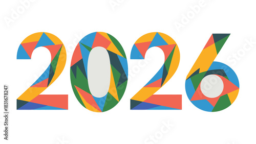 Vibrant 2026: A captivating visual of the year 2026, composed of colorful geometric shapes, signifying a vision of the future filled with creativity and innovation.