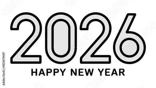 Celebrating New Beginnings in 2026: A minimalist design heralds the arrival of 2026 with a message of joy and new beginnings. conveying optimism and hope.