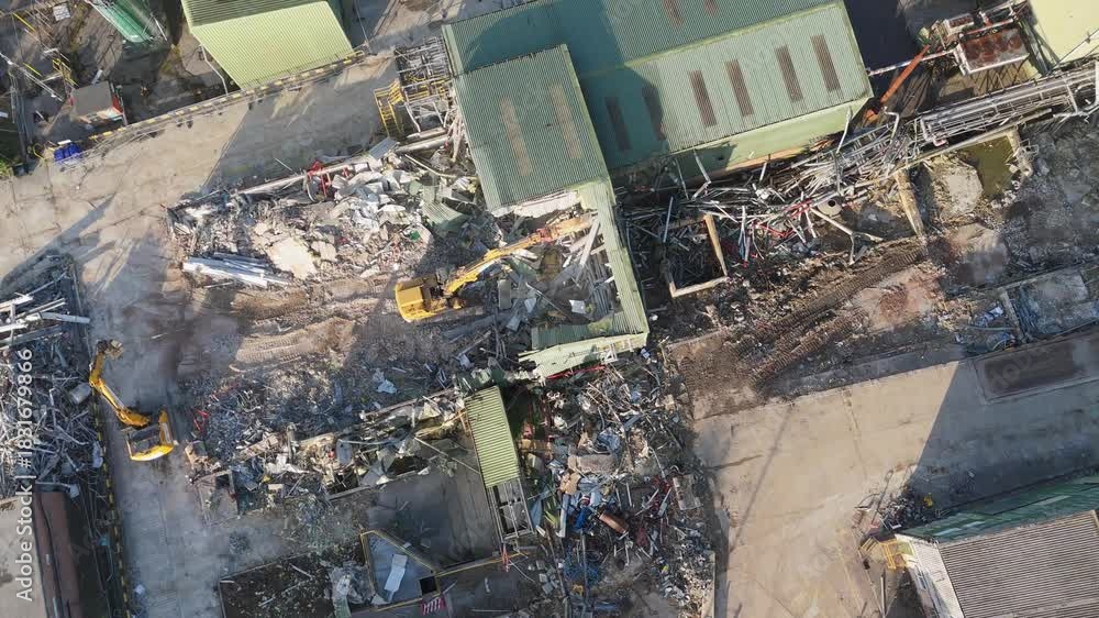 Chemical plant industrial demolition project. Decommissioning and ...
