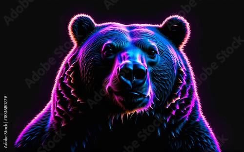 Bear neon animal