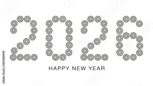 2026 Celebration: A modern and sleek design announces the arrival of 2026, creating a sense of anticipation and optimism for the upcoming year.