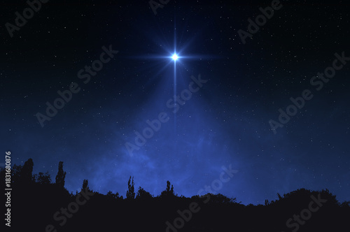 Christmas star of the Nativity of Bethlehem, Nativity of Jesus Christ. Star of Jesus. Christmas of Jesus Christ. 