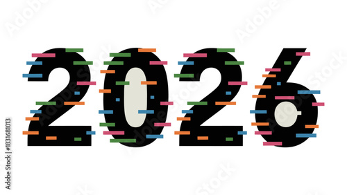 Visualizing the Future: A stylized graphic presents the year 2026, composed with creative geometric elements, signaling a forward-looking vision and innovative design.