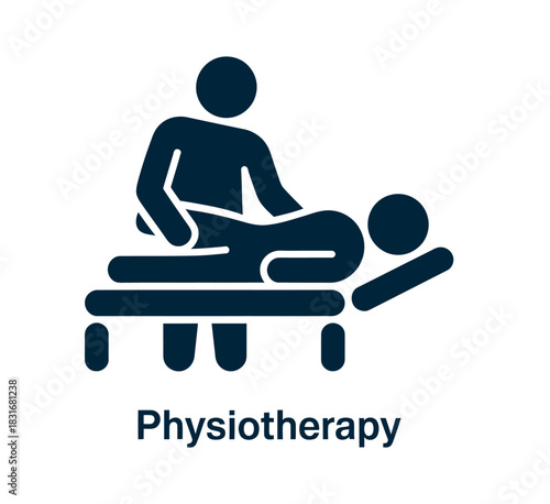 A physiotherapist is shown giving a massage to a patient on a treatment table.