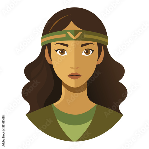 Earthy tone fusion female portrait banner design