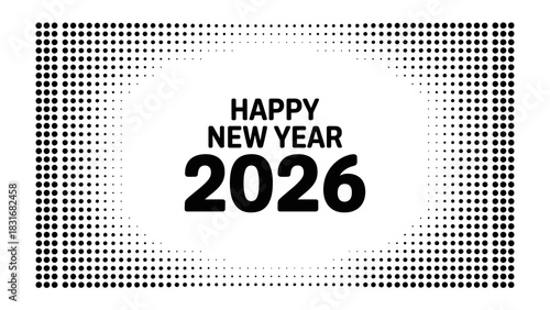 New Year 2026 Celebration: A modern and minimalist design presents a festive greeting for the year 2026, creating a sense of anticipation and hope.