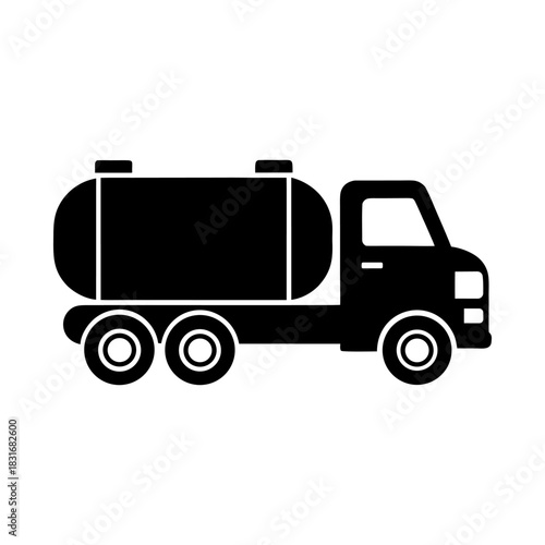 Oil Tank Truck Icon Vector Isolated on White Background.