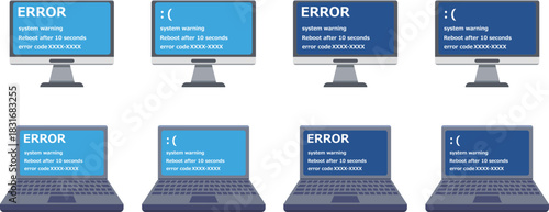 ブルースクリーン　アイコン　セット