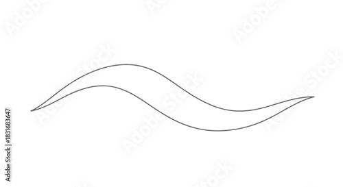 Minimalist Line Art Depicting Elegant Flowing Wave with Dynamic Curves