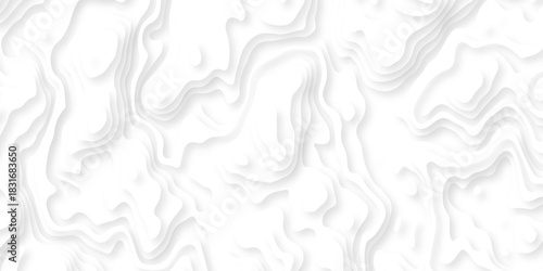 Pattern with lines the stylized height of the topographic map contour in lines and contours isolated on layers. White topography curve lines map isolated on white background