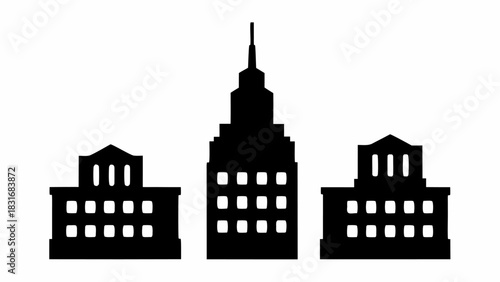 Striking skyline design featuring iconic building silhouettes, ideal for city branding, travel promotions, or modern architectural themes with a vector origin
