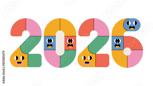 2026: A visual representation of the year 2026. This dynamic, and colorful illustration evokes the excitement of the future