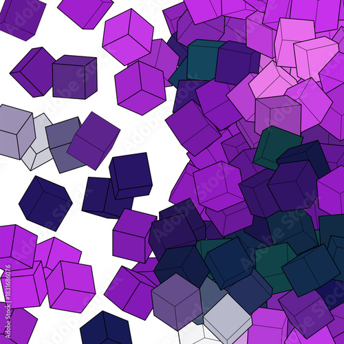 Abstract polygonal background. Vector geometric template for the presentation of promotional materials. Website background layout design. Purple cubes. eps 10