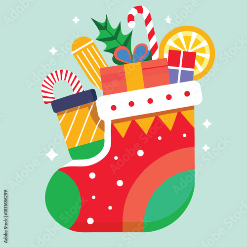 design logo vector icon mascot illustration christmas stocking
