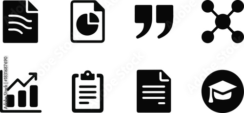 Icon set for business and education