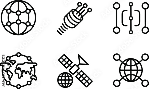 Network communication technology icons