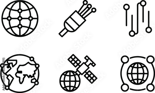 Global communication and network icons