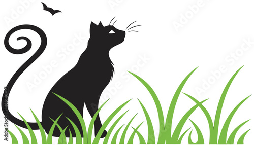 Vector illustration abstract blurry background with dark and light green gradients suggesting a soft, outoffocus natural scene or texture