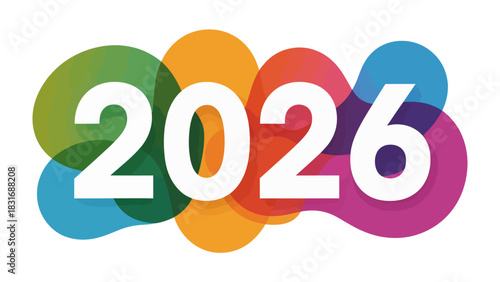 Year 2026: The vibrant year 2026 takes center stage with a colorful, abstract design, symbolizing the exciting opportunities and innovations that the future holds.