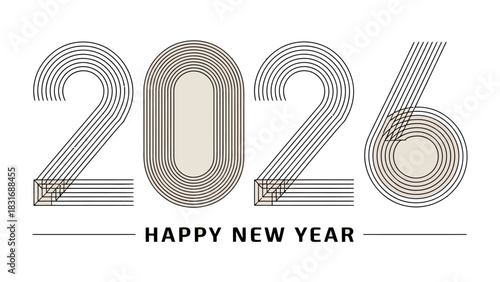 New Year 2026 Celebration: A stylish design expresses anticipation and celebration of the year 2026, conveying optimism for new beginnings.