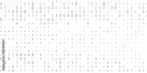 Binary flow. Digital data stream by grey ones and zeros. Minimal vector graphic pattern