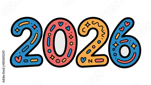 Vision 2026: An intricately designed numerical illustration symbolizing the year 2026. This creative image is perfect for highlighting future goals.