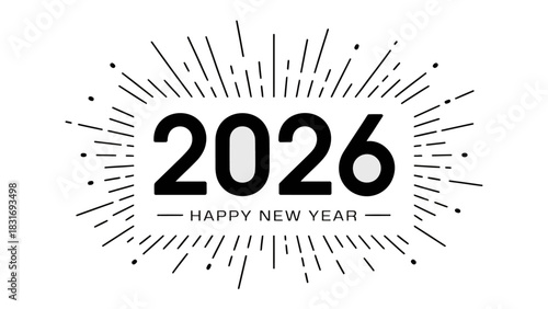2026 New Year Celebration: A celebratory graphic embodies the excitement and anticipation of the upcoming year, perfect for new year celebrations and wishes. 