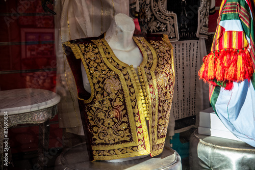 Traditional wedding attire from the Mehdia region, Tunisia