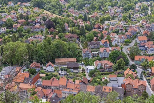 Aerial view of Wernigerode, seen from the castle hill
