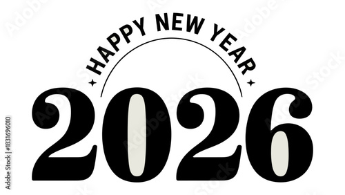 New Year 2026: A clean and modern design heralds the dawn of 2026, with bold typography against a pristine background, offering a message of hope and fresh beginnings.