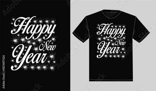 Print ready happy new year t-shirt design 2026