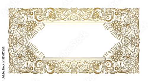 Ornate vintage frame with intricate floral and vine patterns suitable for framing and decorative