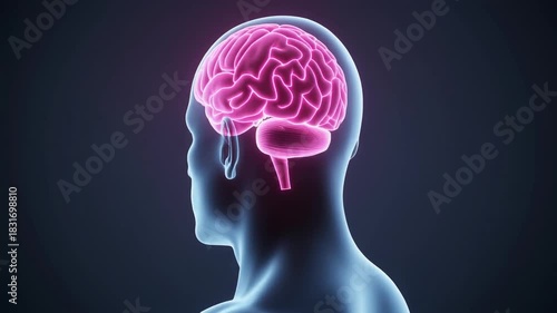 Human Brain Anatomy Illustration A Medical Visualization of the Cerebrum and Cognitive Functions