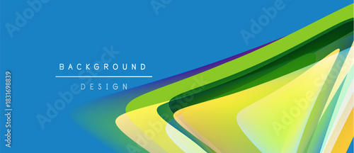 Abstract vibrant background design. Yellow, green hues blend into blue gradient. Modern, dynamic visual element.