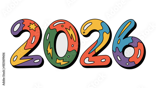The Year 2026: An illustrated depiction of the year 2026, featuring vibrant and colorful numbers, creating a sense of forward-thinking and optimism.