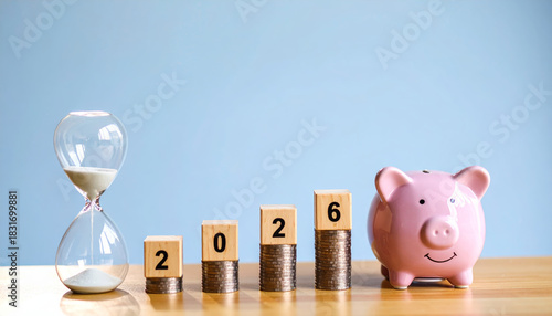 2026 financial growth chart growth prosperity forecast strategy investment future success finance trend data hourglass piggy bank coins 2026 financial growth chart growth prosperity forecast