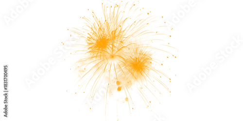 Golden firework texture, thin stroke lines. Isolated png illustration, transparent background. Design for overlay, montage, texture. Happy new year concept.	
