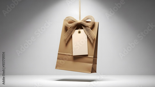 Floating Kraft Gift Bag with Minimal Twine Bow