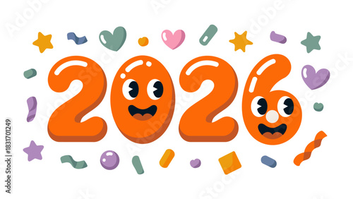 A cheerful and colorful numeral image to celebrate a new beginning and embrace a year of opportunities.