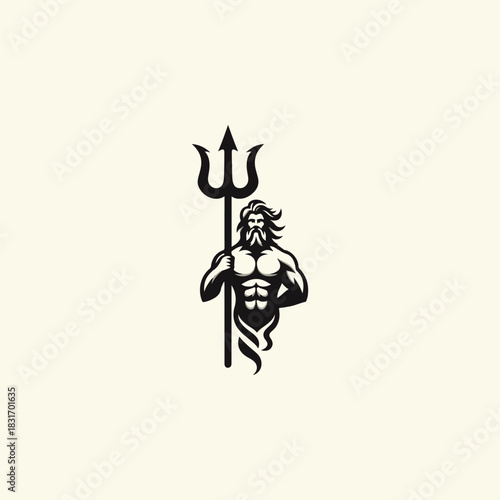 Poseidon God of the Sea Logo