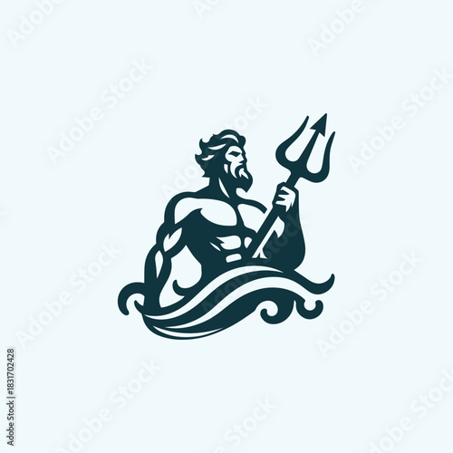 Poseidon God of the Sea Logo