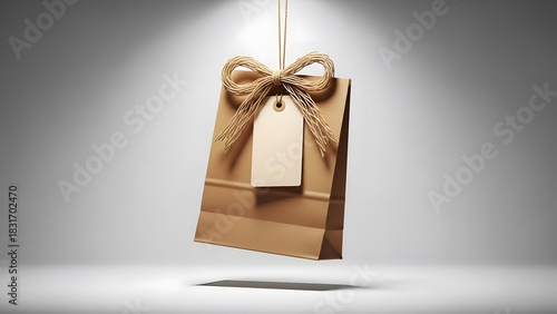 Floating Kraft Gift Bag with Minimal Twine Bow