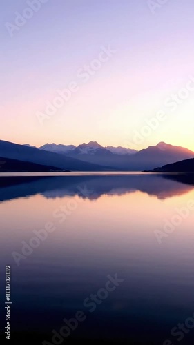 Wallpaper Mural Serene lake reflecting mountains at sunset Torontodigital.ca