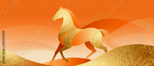 Abstract background for the Year of the Horse Spring Festival 2026.