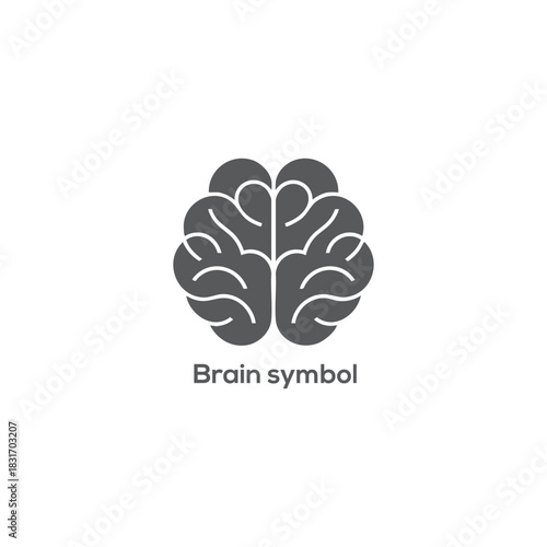 Human Brain Symbol Icon Vector of Intelligence, Thinking, Idea, Psychology, Neuroscience, and Creative Mind Graphic