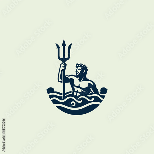 Poseidon God of the Sea Logo